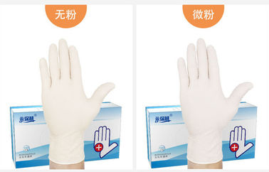 Weiße Emulsions-medizinische Gummiwegwerfhandschuhe haltbar für Doktoren